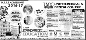 United Medical And Dental College Admission 2020 Form Download