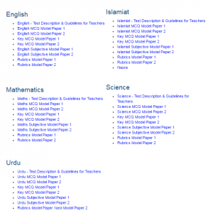 8th Class Model Papers 2018 PEC Paper Pattern Grade 8 Download