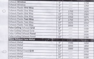 Royal Fans Price List Latest