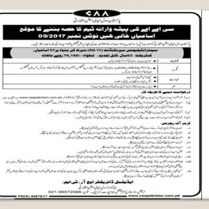 Pakistan Civil Aviation Authority CAA Jobs 2024 Application Form Advertisement