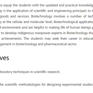 BS Biotechnology Admission 2017 Pakistan Scope, Courses