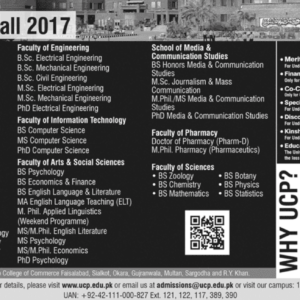 Phd Admission In Lahore 2020 University of Central Punjab UCP Application Form