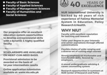 NUR International University Lahore Admission 2024, Fee Structure