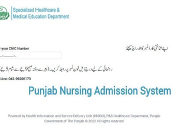 Punjab Nursing Admission System 2024 PNAS All Colleges Of Nursing