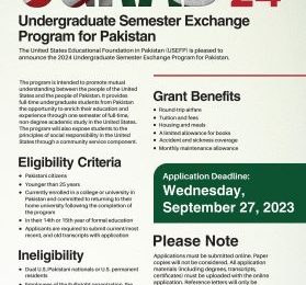 www.usefp.org Application Form 2024 Pakistan Fulbright Scholarship UGRAD